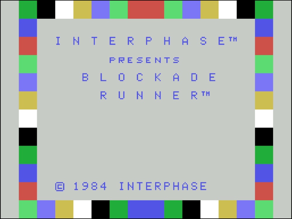 Title Screen of Blockade Runner for Colecovision
